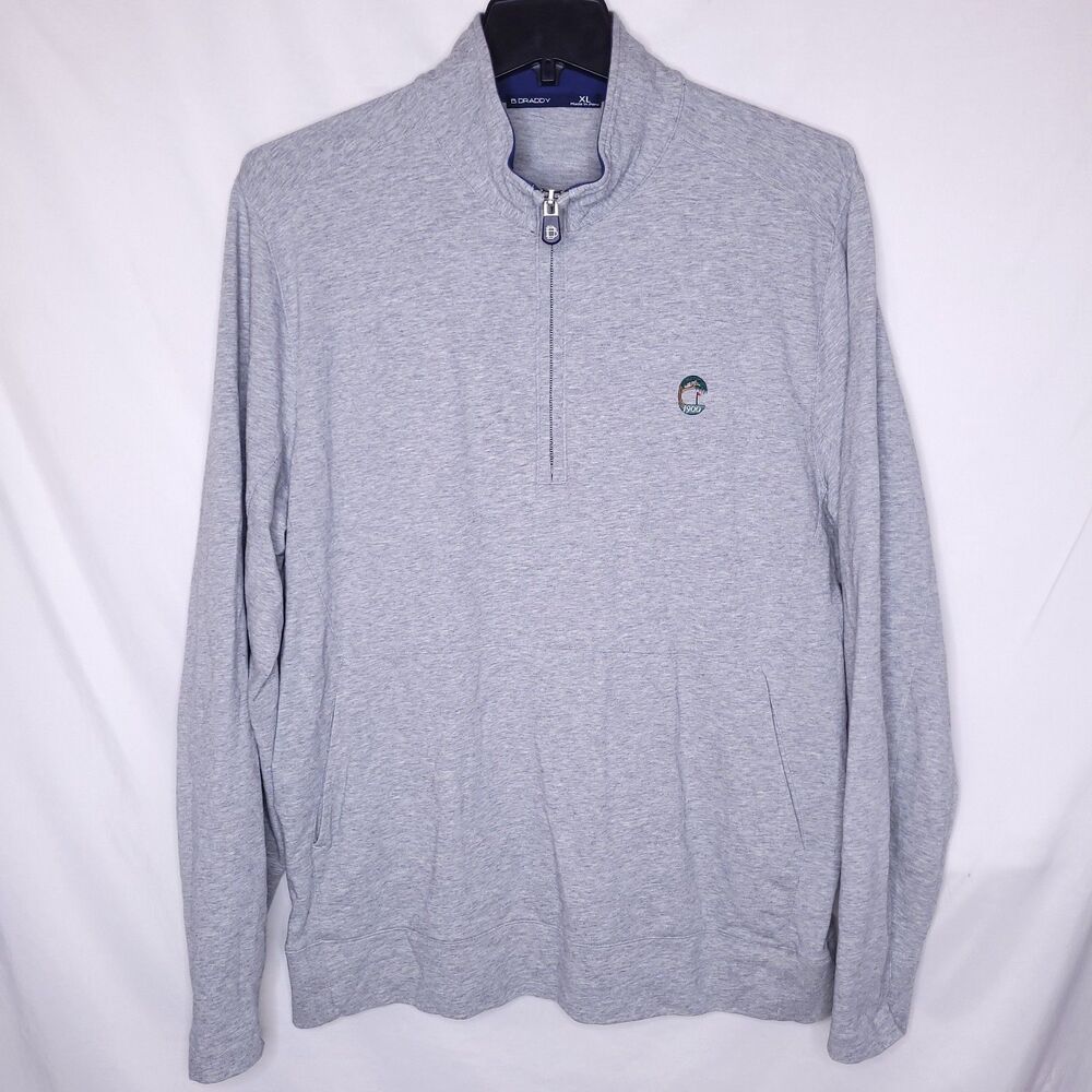 B Draddy 1/4 Zip Pullover Mens XL Gray Long Sleeve Golf